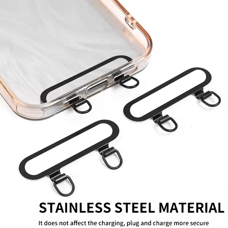 Ultra-Thin Stainless Steel Phone Tether Tab and Lanyard Clip