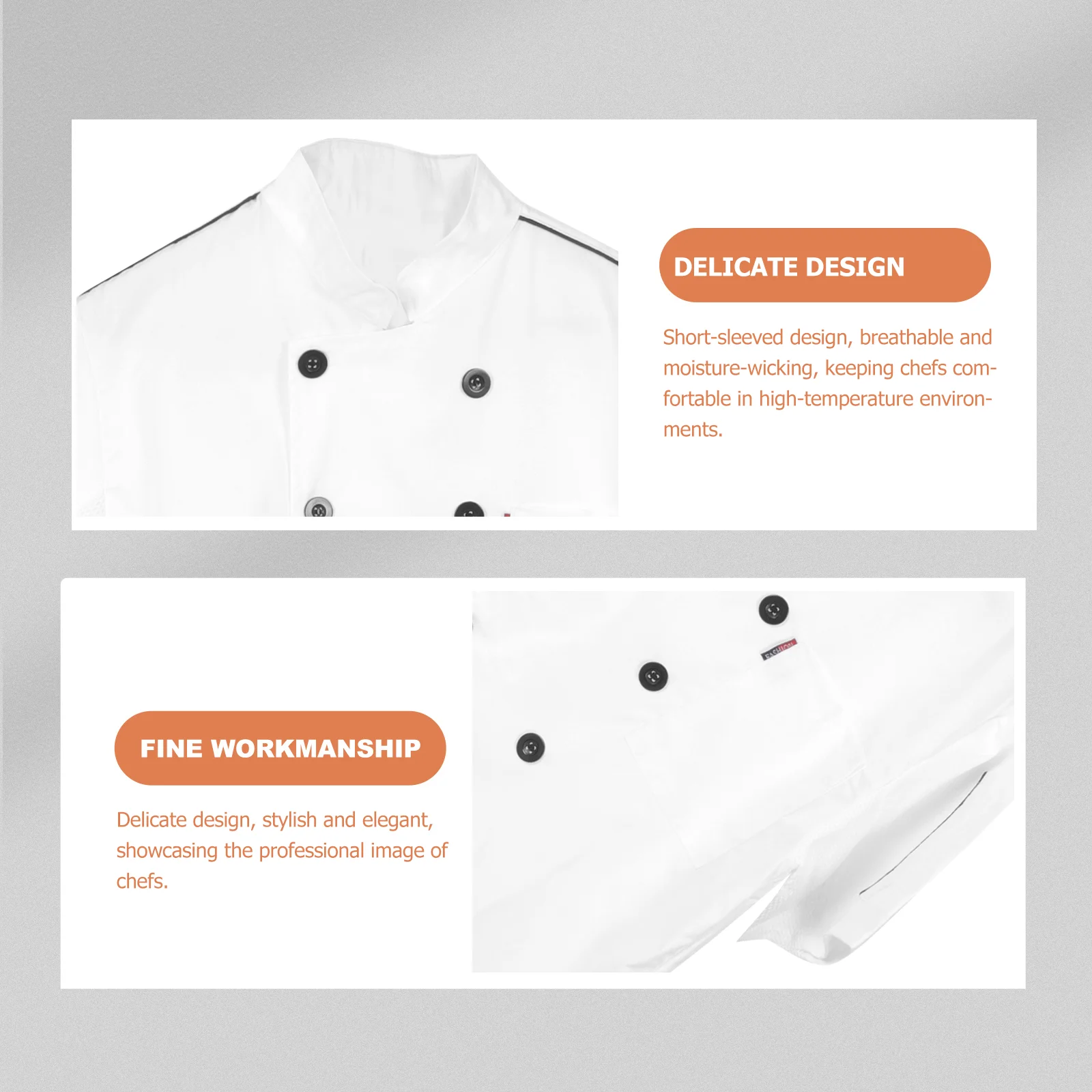 

Breathable Chef Work Clothes Man Overalls for Men Polyester Short Sleeve Jacket