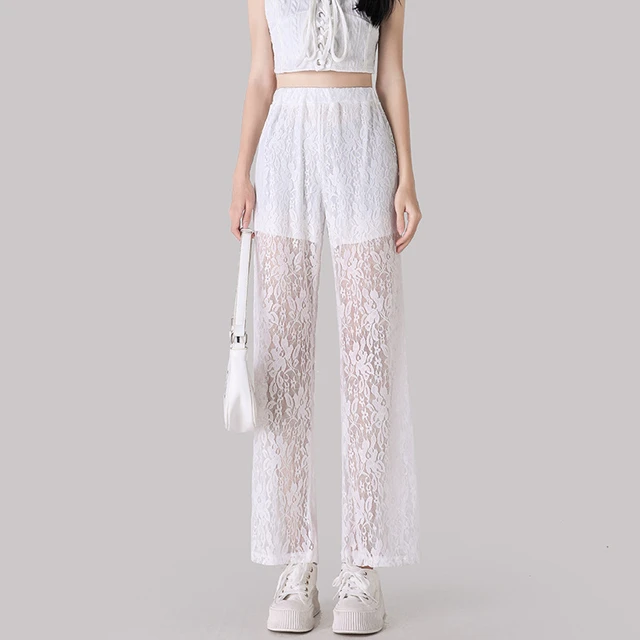 Top 131+ white lace trousers latest - camera.edu.vn