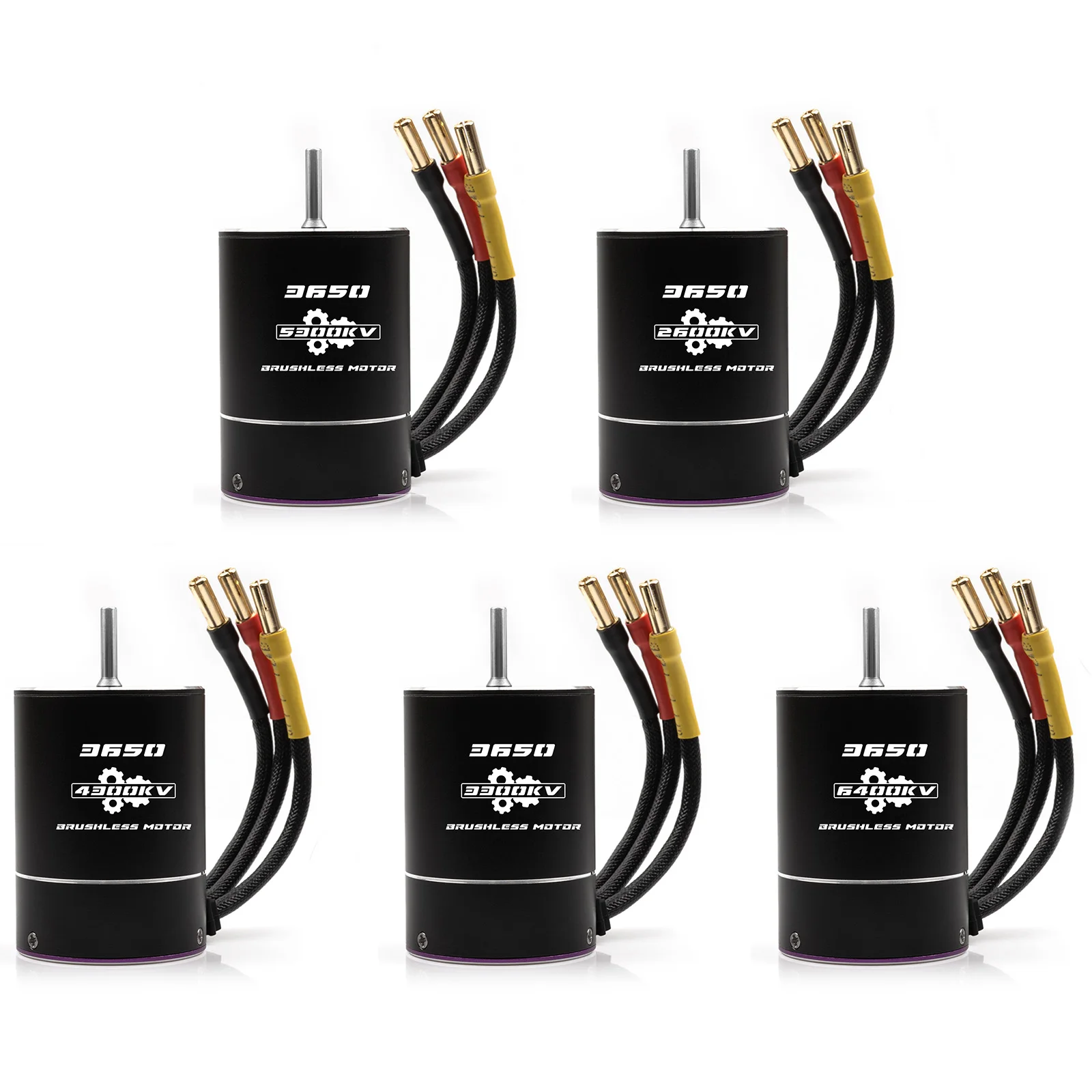 Moteur brushless haute performance 6400kv pour RC crawler buggy, avec rotor visible et logo du fabricant