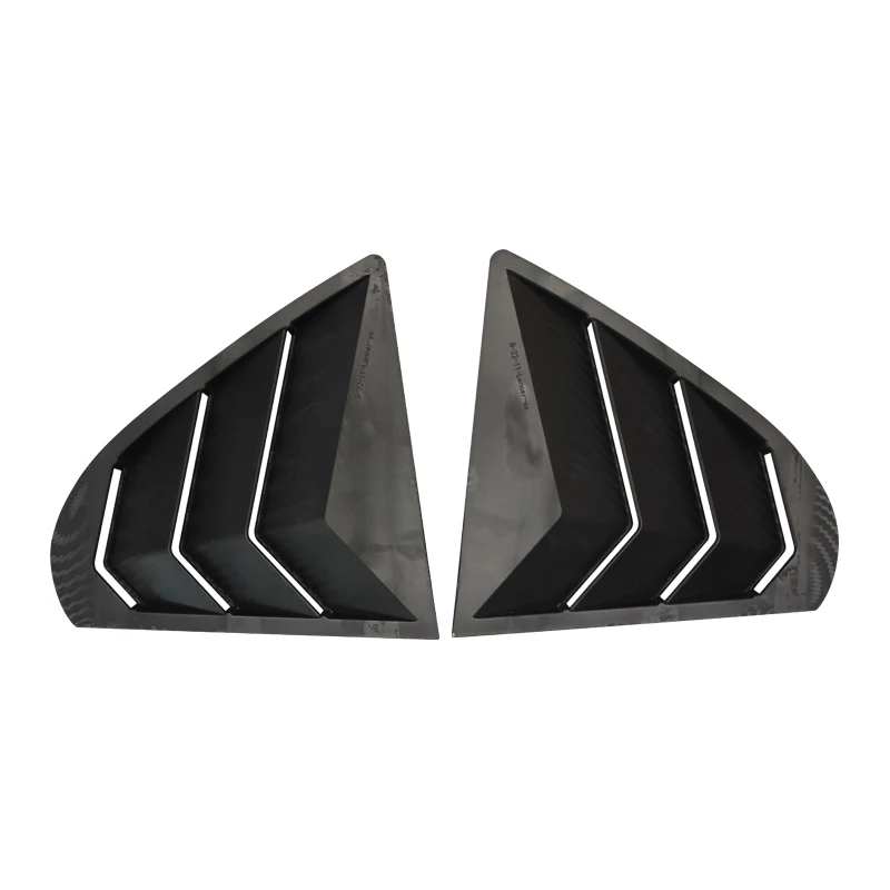 미쓰비시 랜서 EX X EVO 2008-2018 차량용 리어 윈도우 사이드 벤트 셔터 루버 커버 트림 카본 파이버 룩/블랙