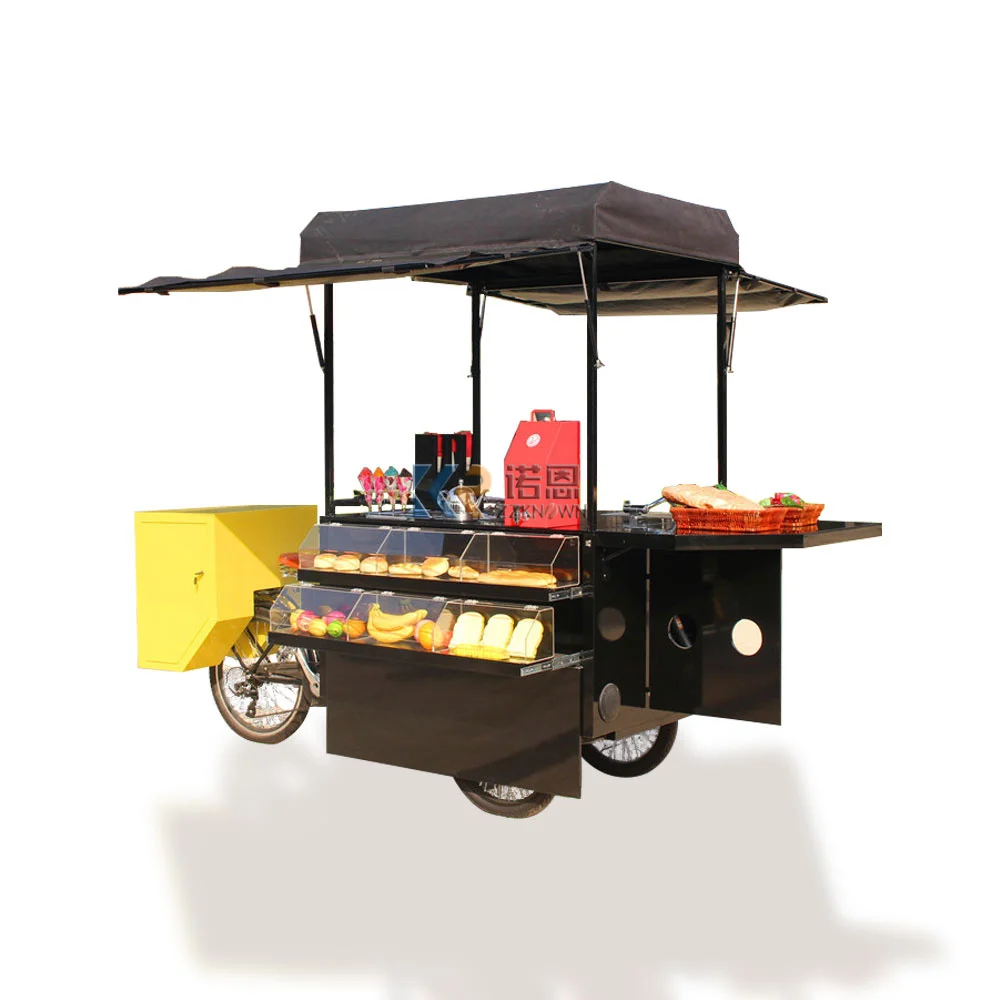 Personalizzato Mobile Caffè Vending Bike Snack Food Triciclo Bicicletta Street Drink Carrello Trike In Vendita Europa