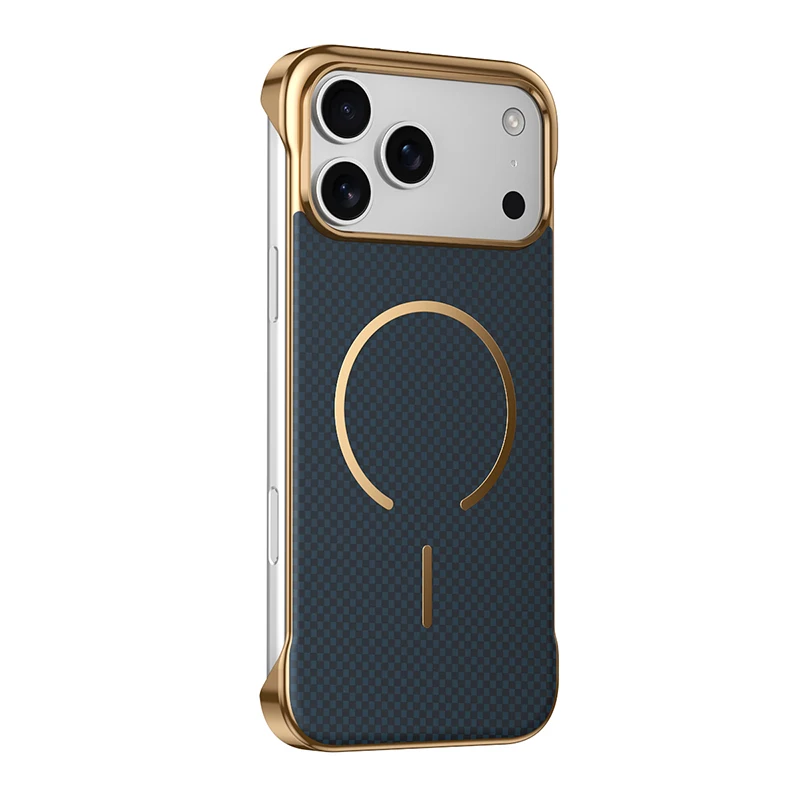Magsafe Magnetic Wireless Charging Carbon Fiber Shockproof Phone Case with Frameless Air Bumper Design
