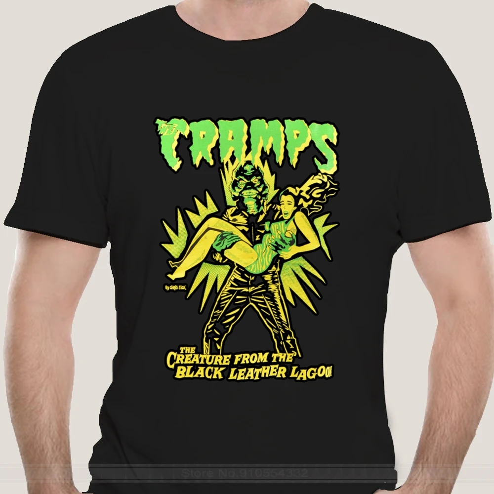 Camicie A Maniche Moda Uomo T-Shirt Nera The Crystals Creature Da Black Leather Lagoon Horror S - 5Xl