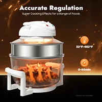 110V 17.96Qt Visual Air Fryer 1200-1400W 360° Hot Air Circulation Oil-Free Cooker with Grill Rack for Home Kitchen 3