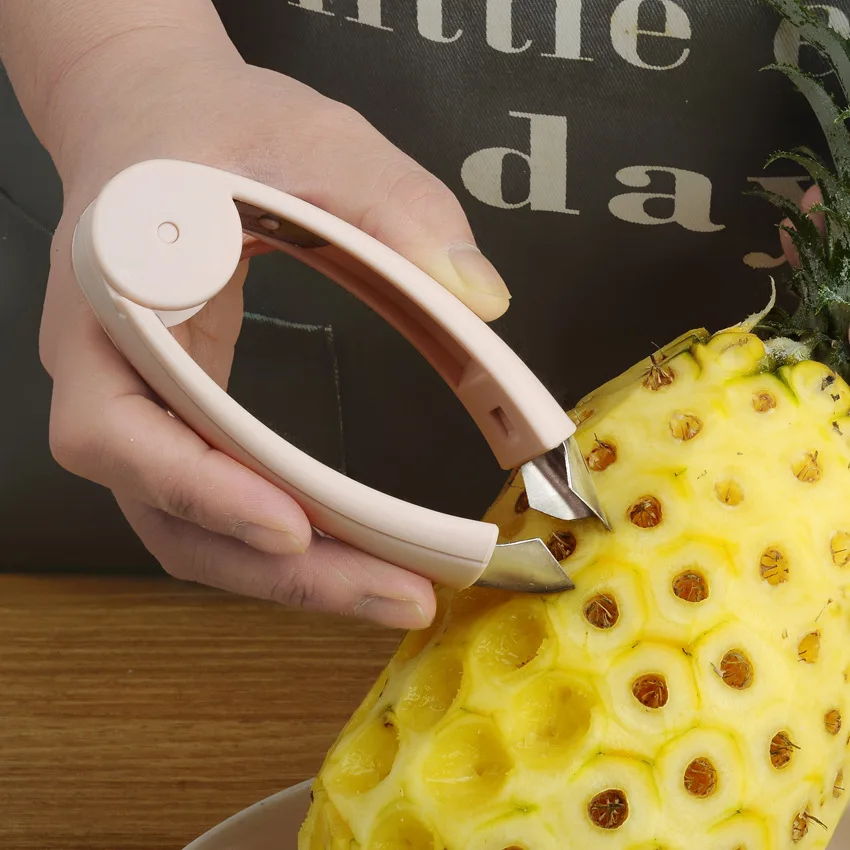 Description Picture 2 of item2/1pcs Pineapple Eye Remover Clips Strawberry Corer Slicer Huller Fruit Peeler Stainless Steel Cutter Household Kitchen Gadgets