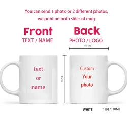 Customized Photo Mug: Personalized Name, Image & Text - Perfect Gift for Mother's Day or Weddings (Text and photo)