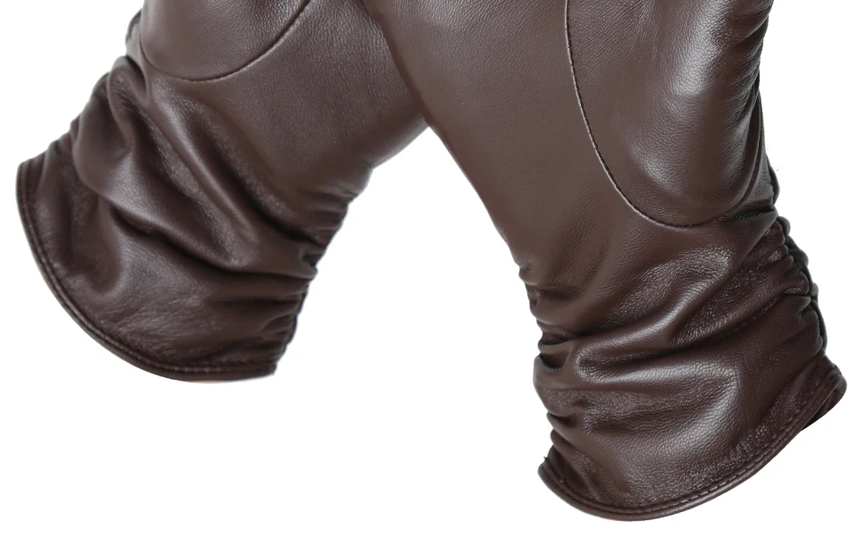 Gants en peau de mouton pour femmes, hiver chaud plus velours court et mince écran tactile couleur de conduite gants en cuir pour femmes de haute qualité-2081