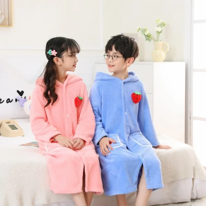 Children's Bathrobe Coat Swimmable Bath Towel Absorbent Winter Baby Sleepwear Soft Comfortable Home Clothes for Boys And Girls