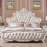 Lit de princesse moderne de style européen, tête de lit fantaisie, cadre simple, lit de luxe, meubles de chambre à coucher, Letto Matrimoniale 1