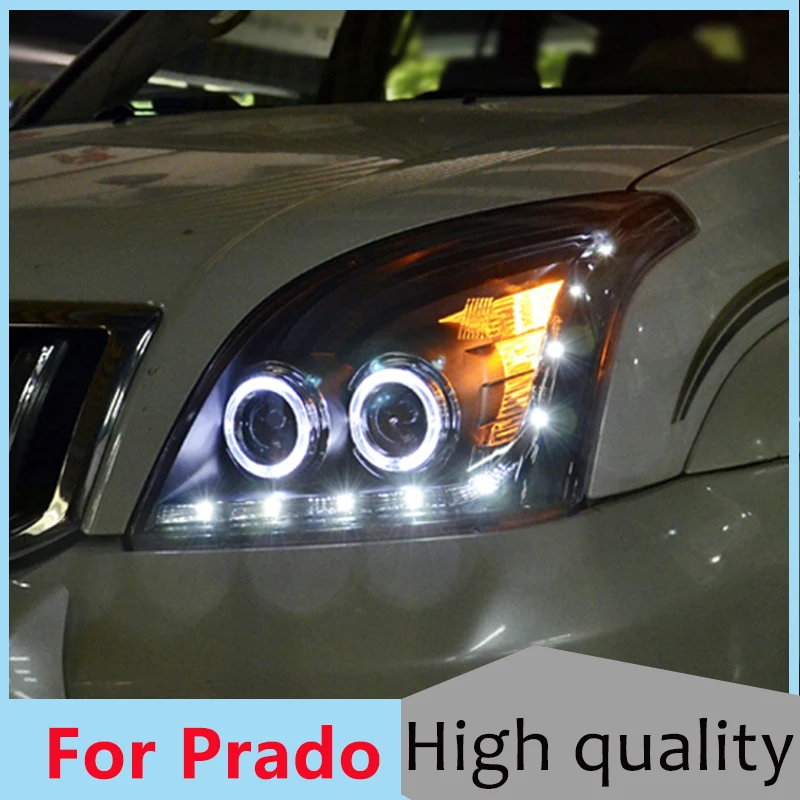 

Car Styling for Toyota Prado Headlight 2003-2009 LED Headlights DRL Hid FJ120 Head Lamp Angel Eye Bi Xenon Beam Car Accessories