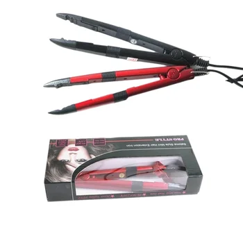 Black Red Professional Adjustable Temperature Pre Bonded Hair Extension Iron Heat Keratin Fusion Connector Tools