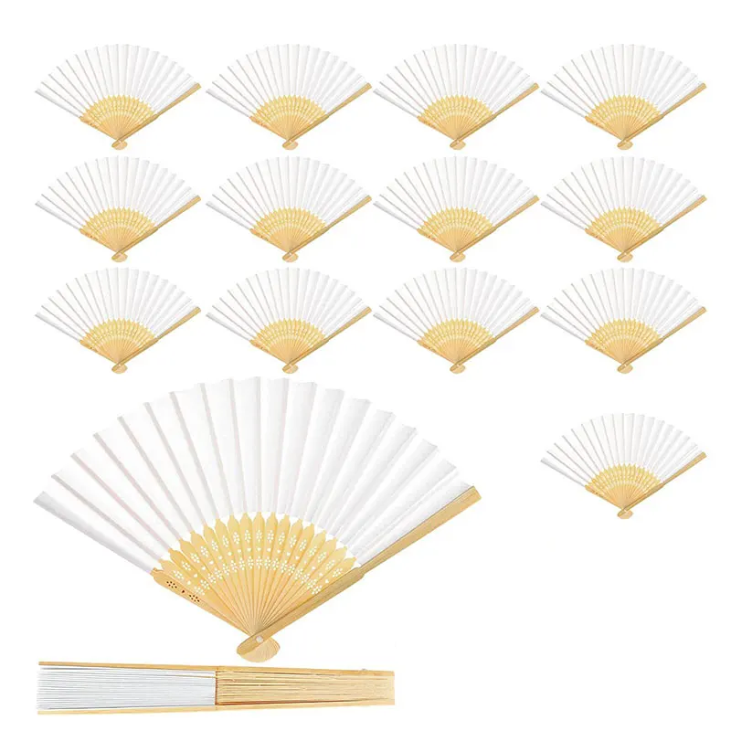 5pcs White Folding Elegant Paper Hand Fan Wedding Party Favors mariage  Dance Hand Fan (white) - AliExpress