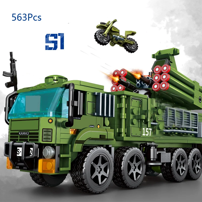 

WW2 Military Model S1 Armored Vehicle Artillery Collection Ornaments Building Blocks Bricks Toys Gifts