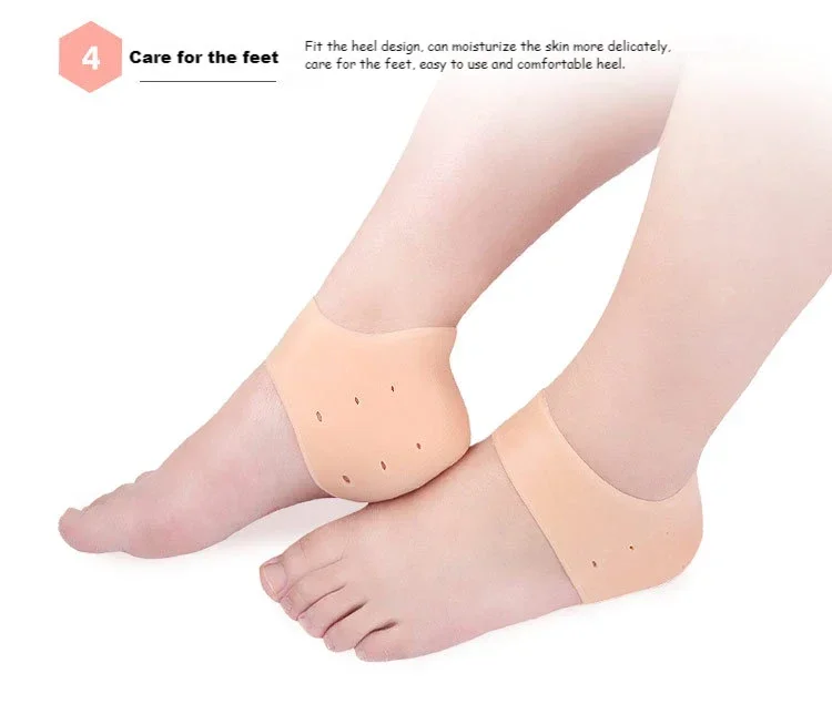 2 stücke/4 stücke Silikon Ferse Schutz Spurs Rissige Füße Plantarfasziitis Gel Starke Ferse Pad Schmerzen Relief Fuß pflege Produkte – Detail 7