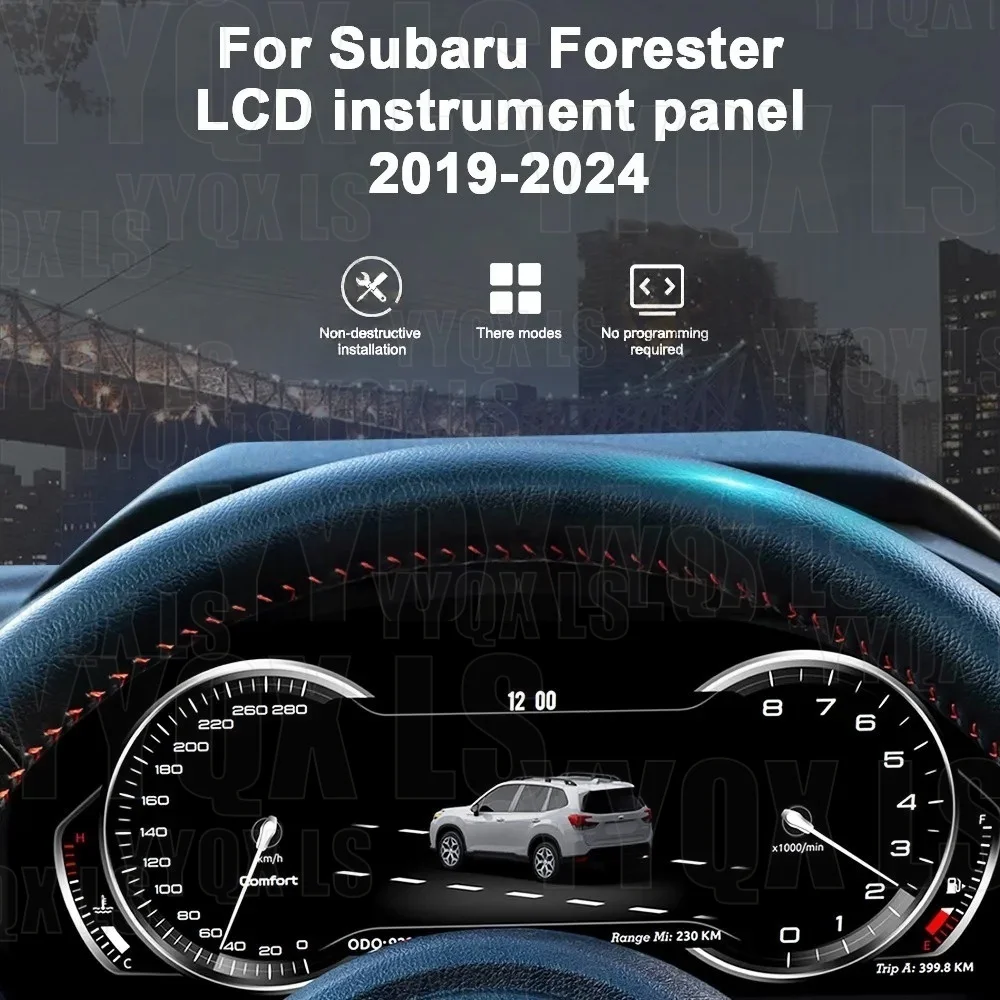 Panel de Instrumentos Digital LCD de 12.3 Pulgadas para Subaru Forester 2019-2023, Cabina Virtual, Odómetro, Velocímetro, Tablero de Instrumentos, CarPlay 5