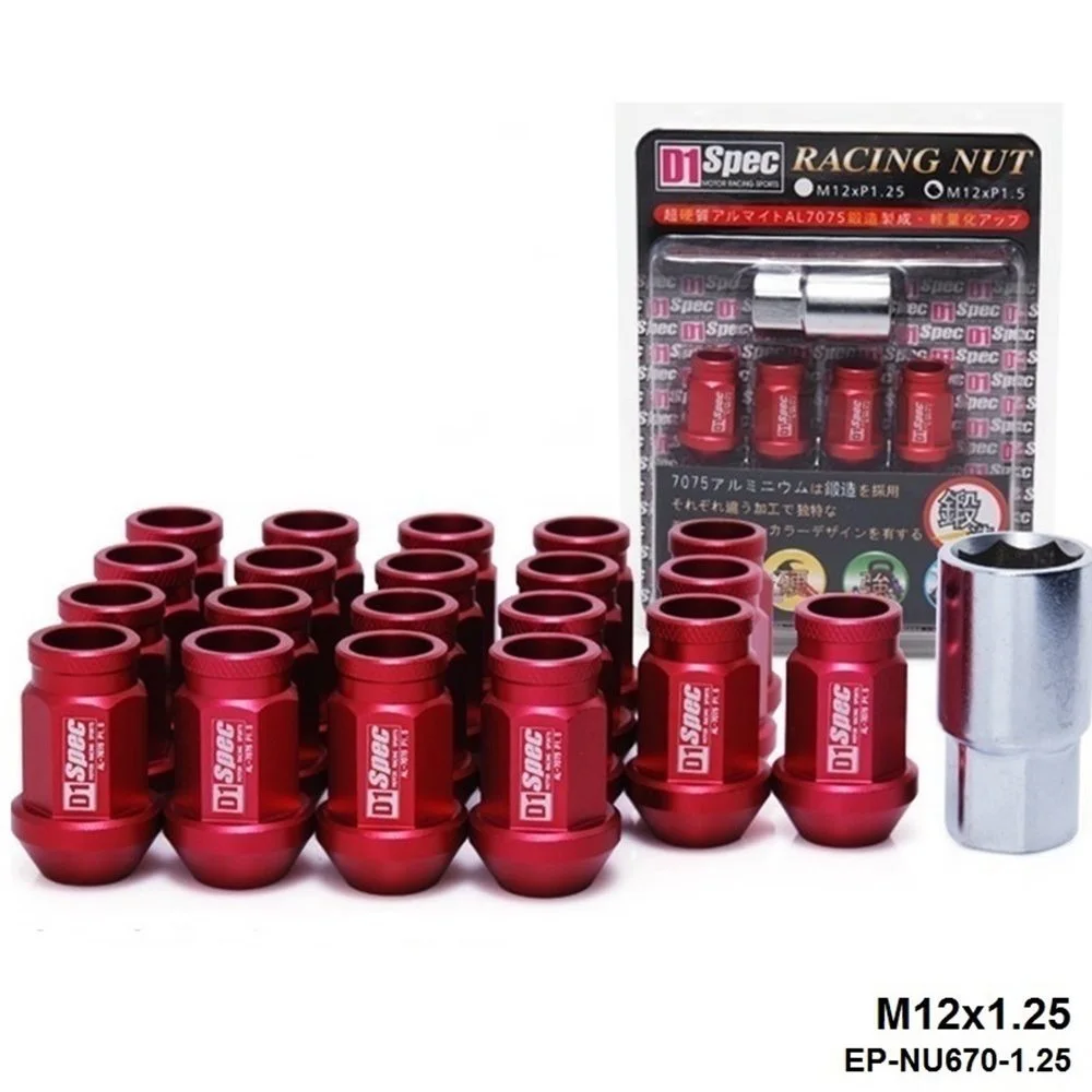 EPMAN-D1 Spec Jdm Racing Wheel Lug Nuts M12 X 1.25MM / M12 X 1.5MM 20PCS For Nissan Subaru Suzuki EP-NU670