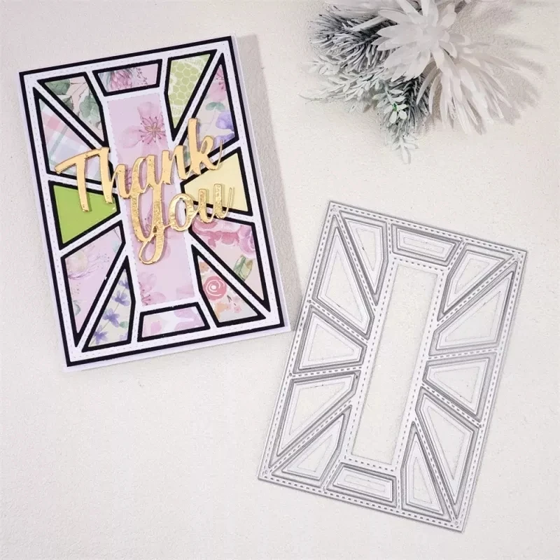 2022 New Arrival Rectangle Triangle Background Cutting Die DIY Scrapbook Card Making Craft Die Photo Album Decoration
