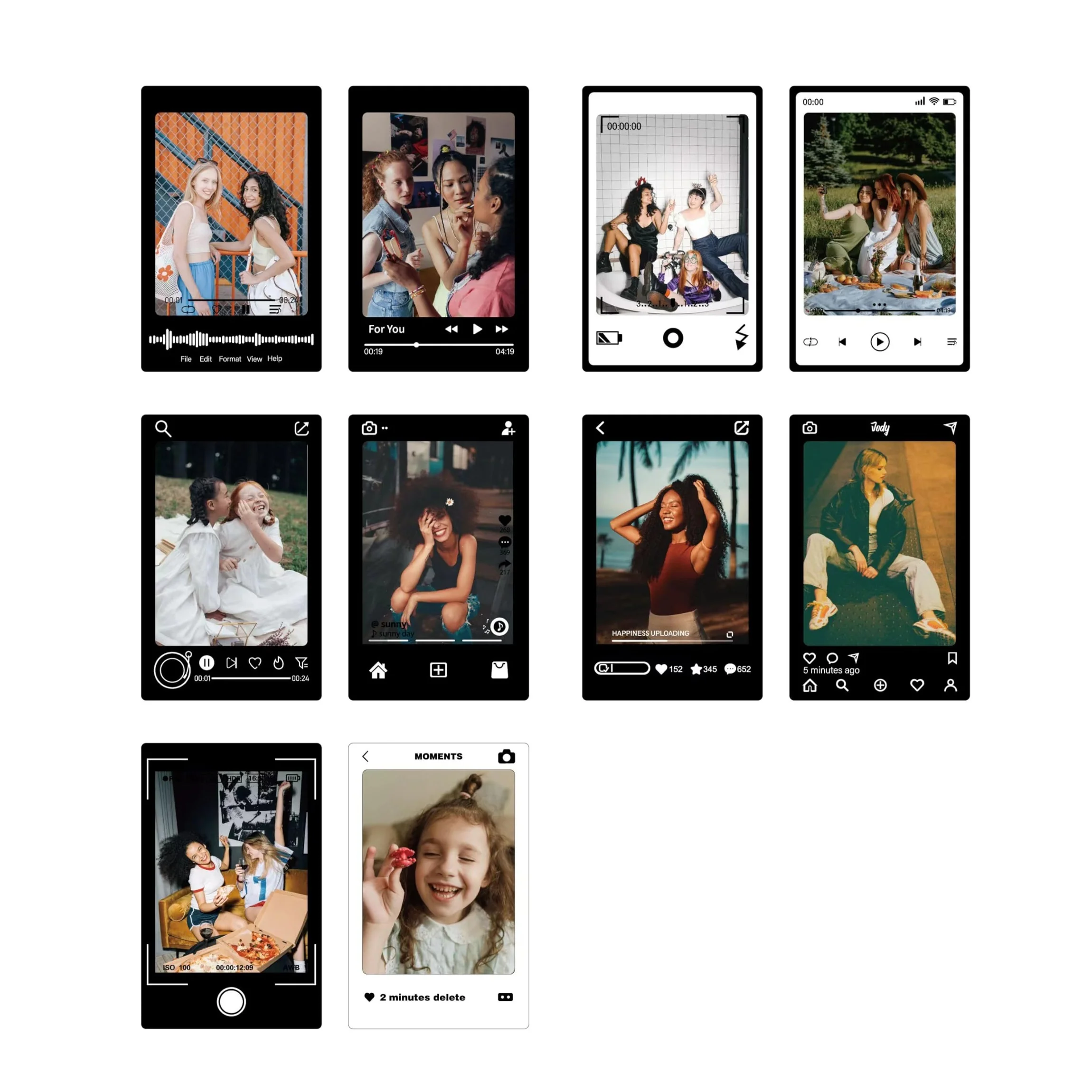 Photo Frame Stickers 30 Photo Frame Stickers Mini Photo Film Stickers Compatible Instax Mini 12/11/9/8/7S/70/50S/90 EVO Instant Film