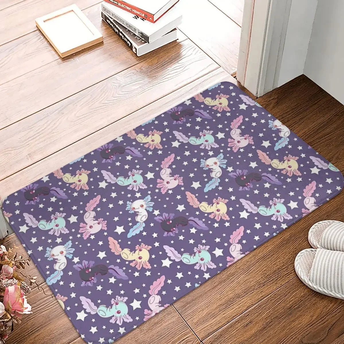 

Kawaii Axolotl Pattern Lilac Doormat Rug Carpet Mat Footpad Polyester Anti-slip Cushion Front Room Corridor Kitchen Balcony