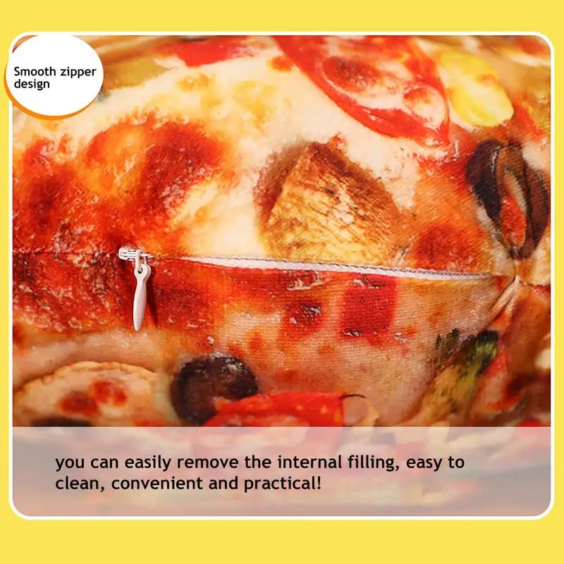 Simulation Tricky 3D Pillow Plush Pillow Funny Shrimp Tomato Ham And Bacon Pizza Food Hipster Print Cool Pizza 40cm