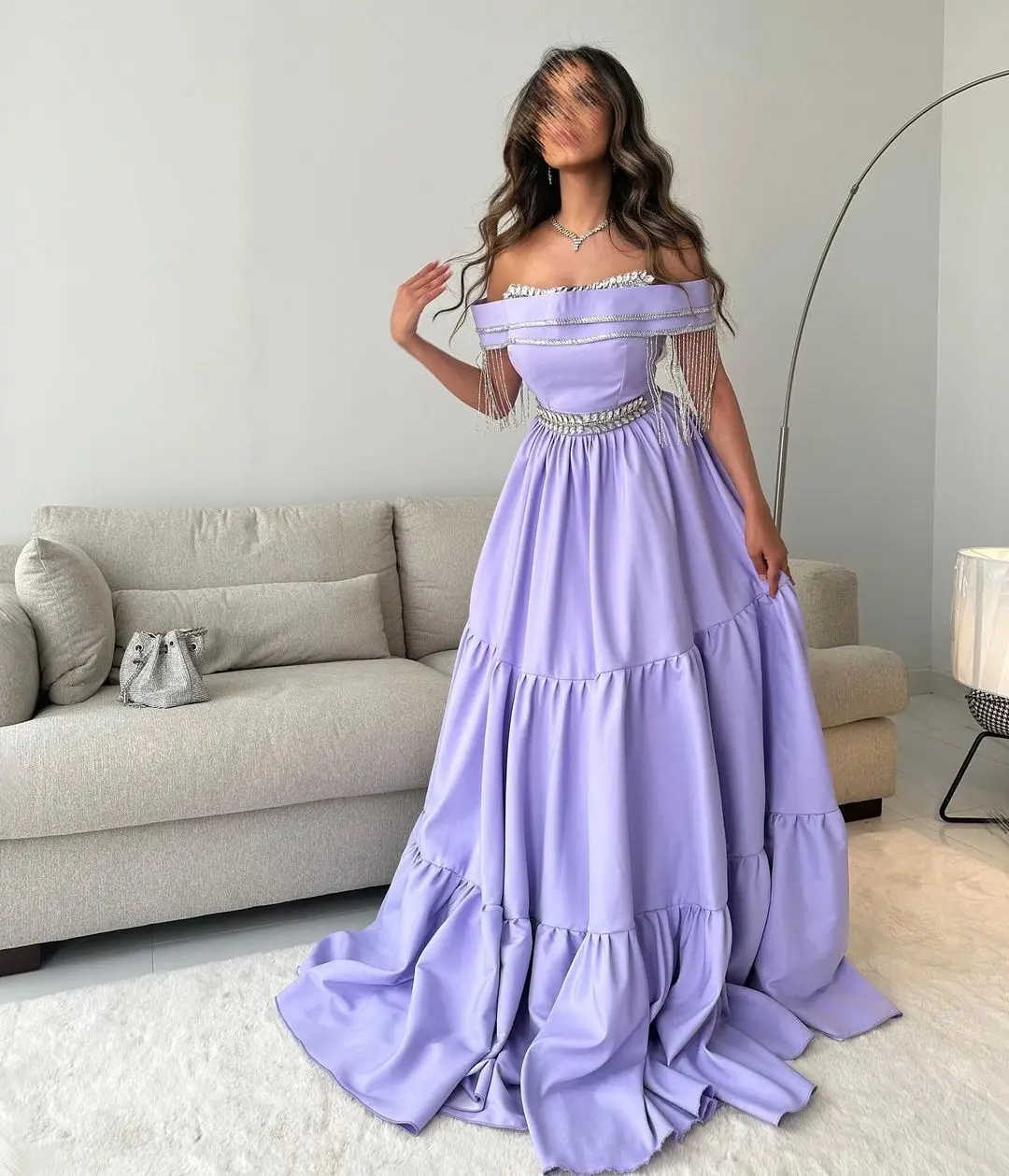 

Saudi Arabia Prom Dresses Bateau Neck Beading Tassel Formal Occasion Party Women Wear Evening Long A Line Vestidos Des Novia