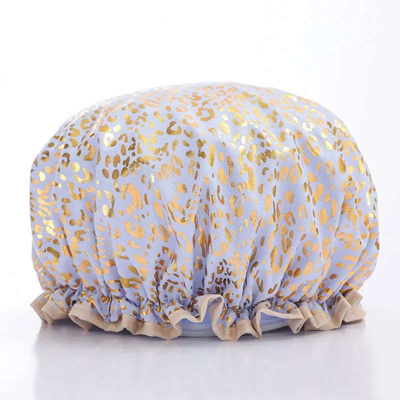Ladies Hair Cap Hat Supplies Bathroom Double Layer Shower Waterproof Thick Cover Accessories 1pcs disposable shower cap waterproof shower cap shower cap disposable hair cap
