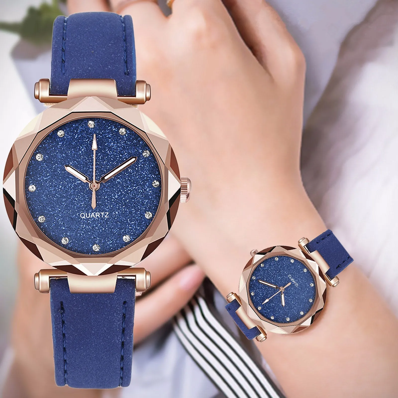 Women'S Watches For Small Wrists Women Belt Scale Dotted Little Watch Watch Frosted Point With Roman Women Relojes Para Mujer - 2
