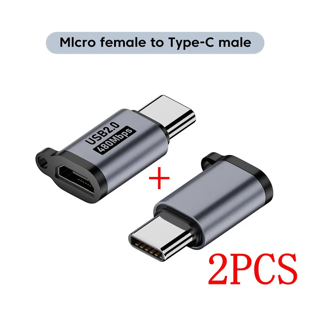 USB to Type C Adapter Type C Adapter IOS to Type C Adapter 2PCS Micro USB Male to USB Type c Female IOS Female to C Male 480Mbps Fast Data Charging Connector