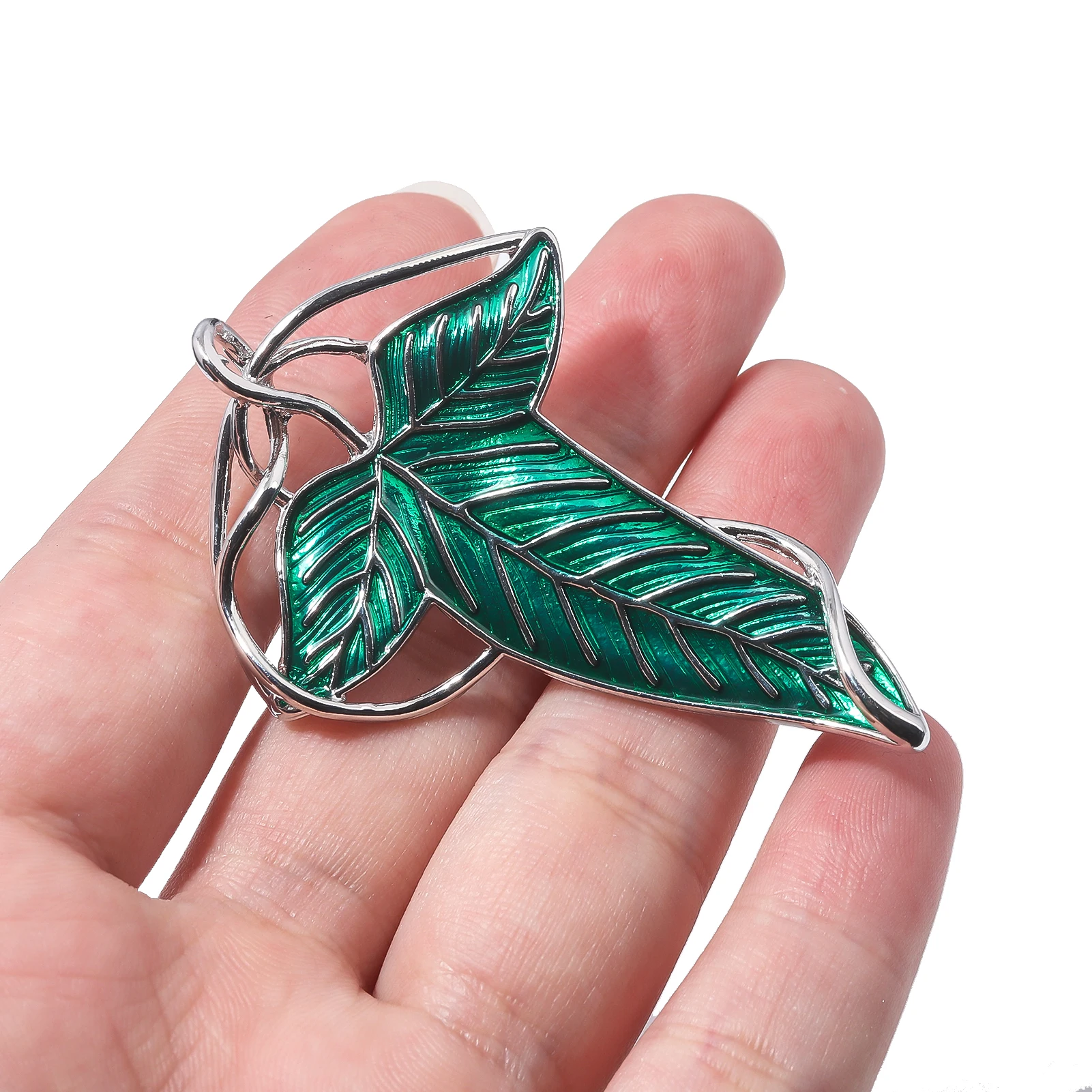 Lord of The Rings Brooch Hobbit Elf Green Leaf Badge Metal Lapel Pin Shirt Bag Clothing Fashion Accessories Gift For Friends
