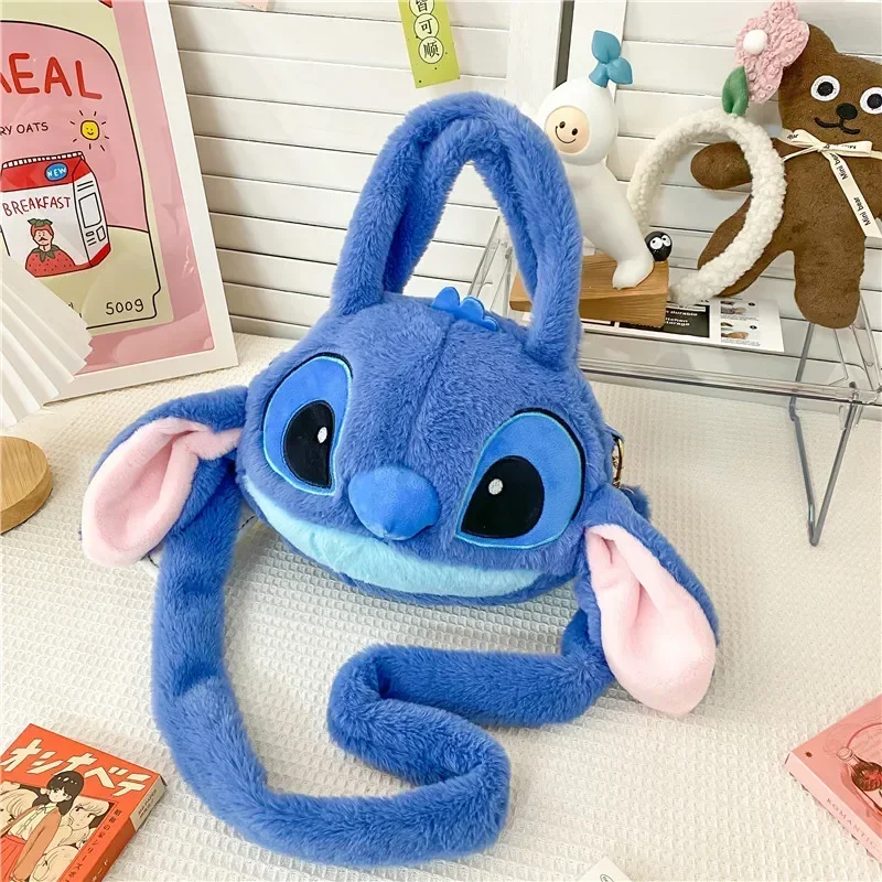 

Disney Stitch Plush Toy Bag Cartoon Miniso Cute Stitch Bag Soft Girl Doll Handbag Shoulder Crossbody Bag Blue Stitch Doll Toys