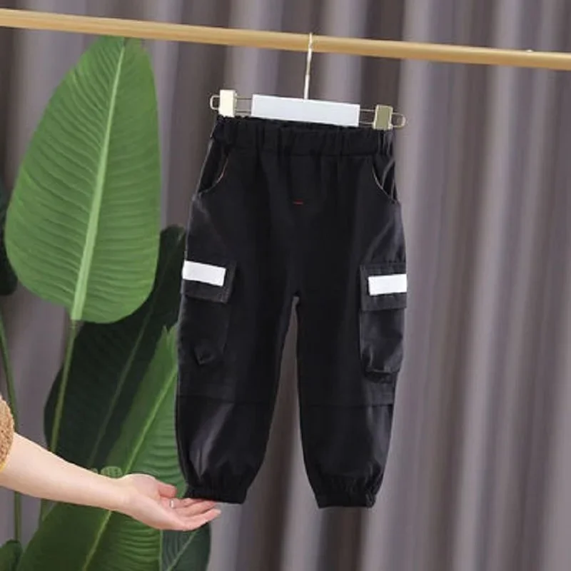 1-9Y Spring Autumn Kids Children Pants Baby Boy Cotton Washed Casual Trousers Elastic Waist Straight/Harlan Multiple Styles boys pants