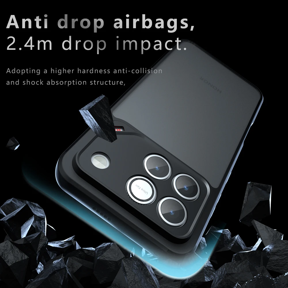 HD Clear Acrylic Anti-Shock Hard Case with Anti-Drop Airbag and Frosted TPU Protection