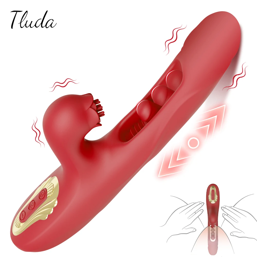 Teleskop-Vagina-Kaninchen-Vibrator für Frauen, G-Punkt-Klitoris-Stimulator, Dildo-Vibrator, weibliche Masturbation, erwachsenes Sexspielzeug für Frauen