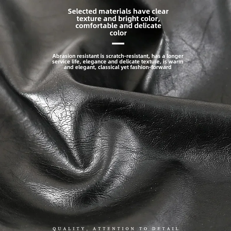Wet Processed PU Leather Fabric 0.7mm Matte Finish No-Wash Clothing Material for Men Women Children Baby Clothing Accessories