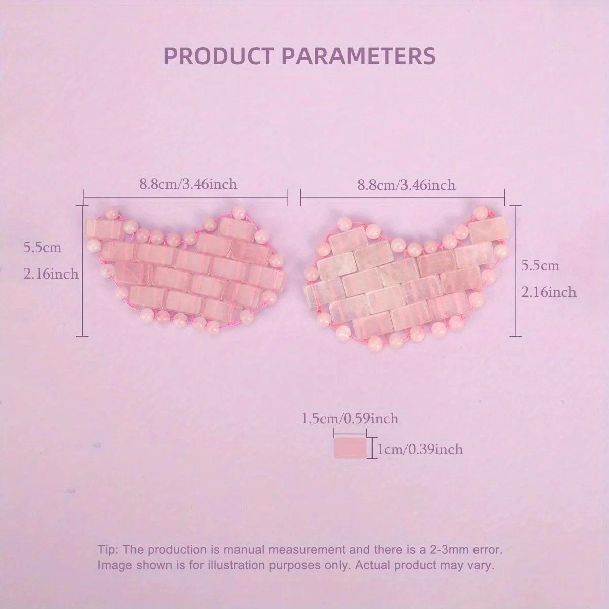 Rose Quartz Eye Mask Eye Mask Natural Quartz Mask for Eliminate Wrinkles Puffiness Face Massage Relax Eyes Relieve Migraine