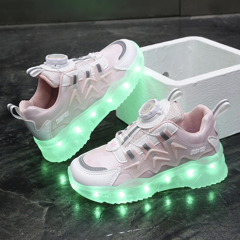 Boys Girls USB Charging Glowing Led Light Up Shoes With Wing Luminous  Sneakers 