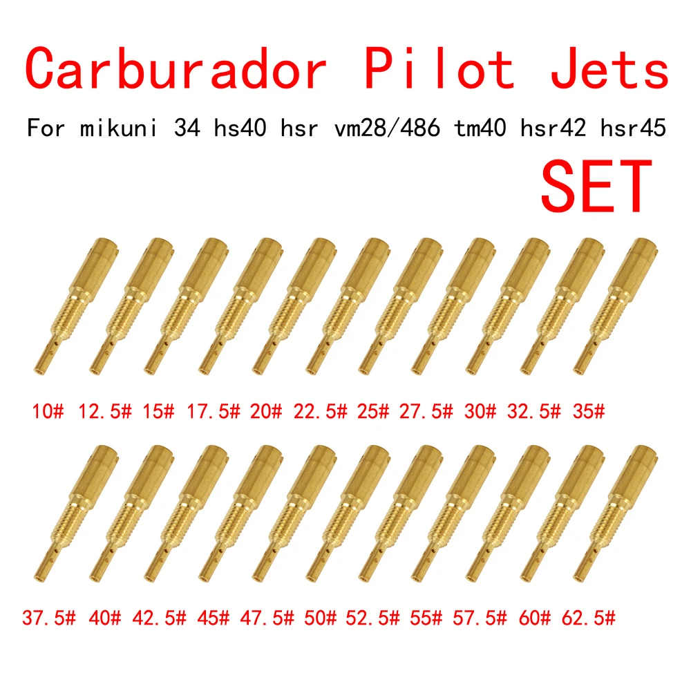 

11PCS/8/7 #10-62.5 Mortorcycle Carburetor Slow/Pilot Jet Set For Mikuni Carb Nozzle HS40/HSR42/HSR45/HS/HSR vm28/486 1994-1965