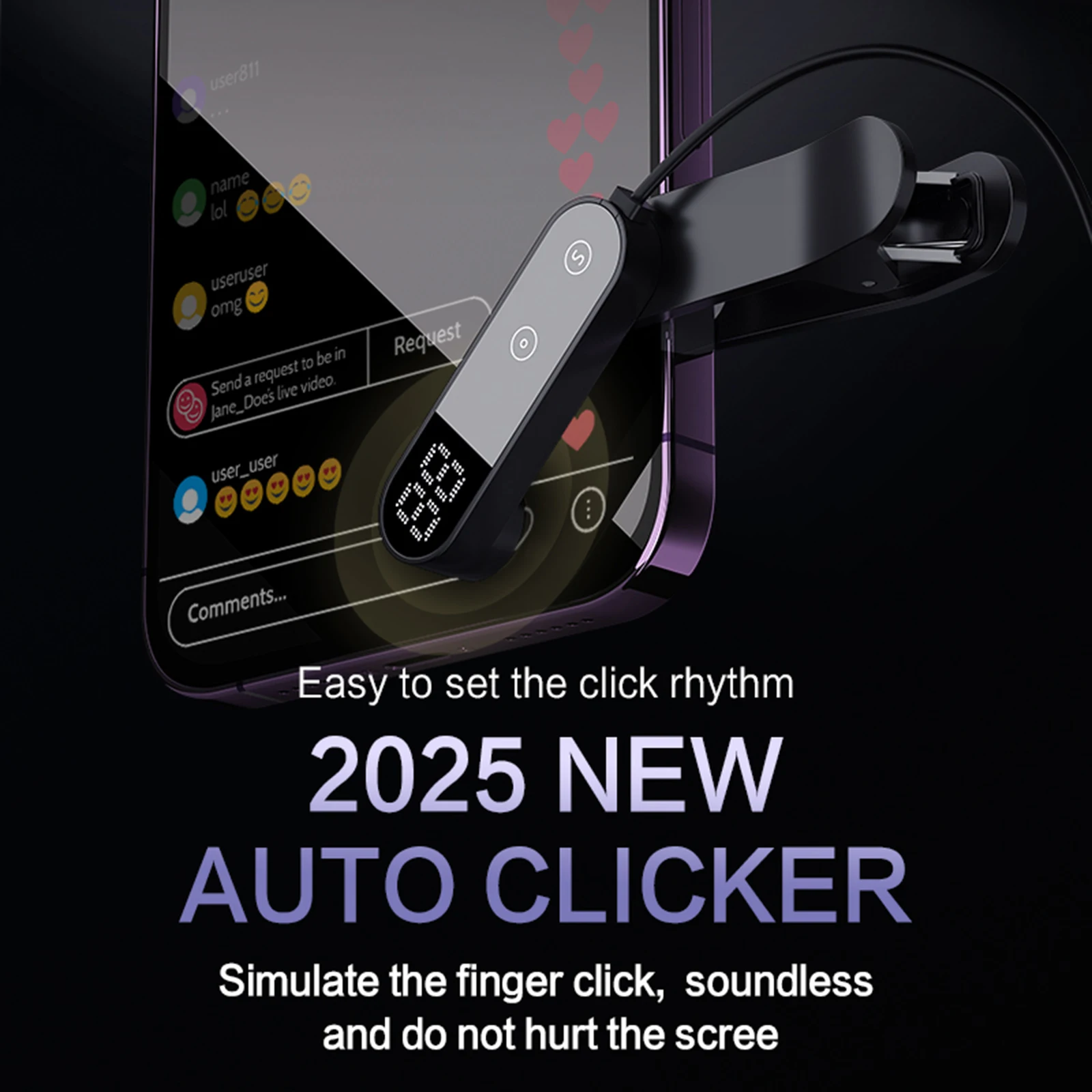 스크린 자동 클릭기 조절 가능한 속도 시뮬레이션된 손가락 클릭 자동 클릭기 즉시 클릭 아이폰 아이패드 앱 호환