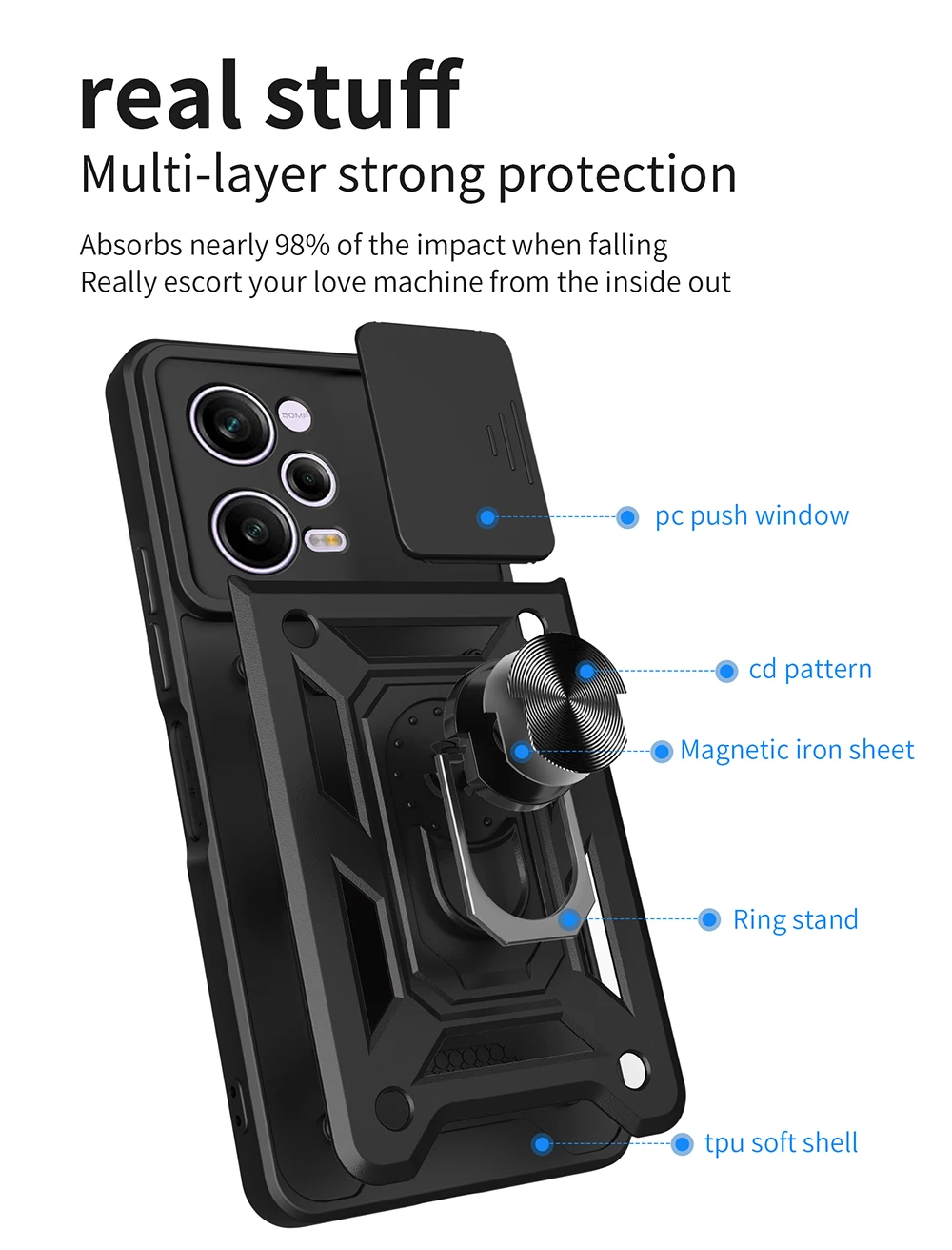Shockproof Armor Magnetic Case For Poco F6 F5 F4 GT F3 X5 Pro X4 GT X3 NFC Coque For Poco M5S M4 M3 Pro C40 Holder Phone Cover Sea2e828e59444f90ba46c95a161eb646K