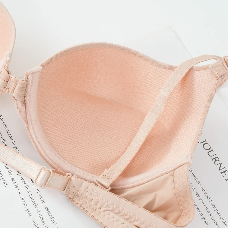 Sexy Women Lingerie Bras Seamless Simple Push Up Bra Front Button Bra Women Underwear Buckle Female Small Chest Bra Underwire