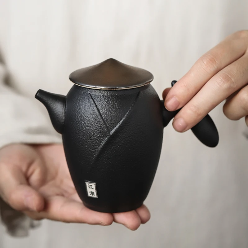 

TANGPIN-черная глиняная посуда керамический чайник, китайский чайник Gongfu, 230 мл
