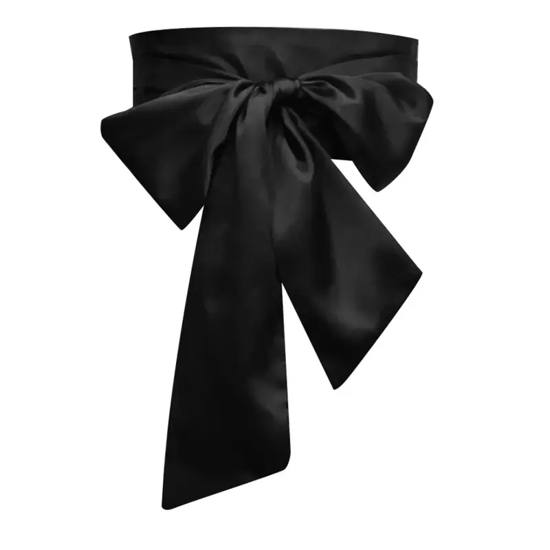 Satin Silk Bow Corset Waist Belt Wide DIY Bowknot Fabric Ribbon Cummerbunds Decorative Waist Cover For Women Lady Girl Bridal - Image 23