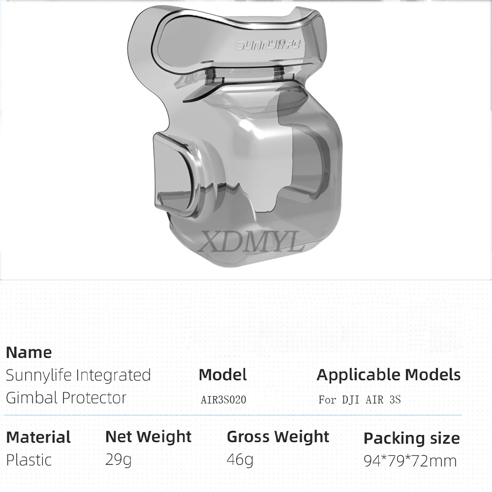 Description Picture 3 of itemSunnylife Gimbal Dustproof Protection Cover Anti-Scratch Dustproof Fixed Buckle Cover Lens Cap For DJI AIR 3S Drone Accessories