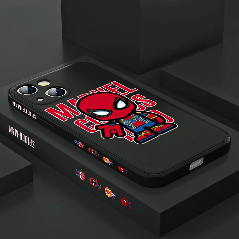 Iron Man Spider-Man Captain America For Apple iPhone 13 12 mini 11 8 7 6 XS XR SE 2020 Pro Max Plus Liquid Left Phone Case iphone 13 pro max case