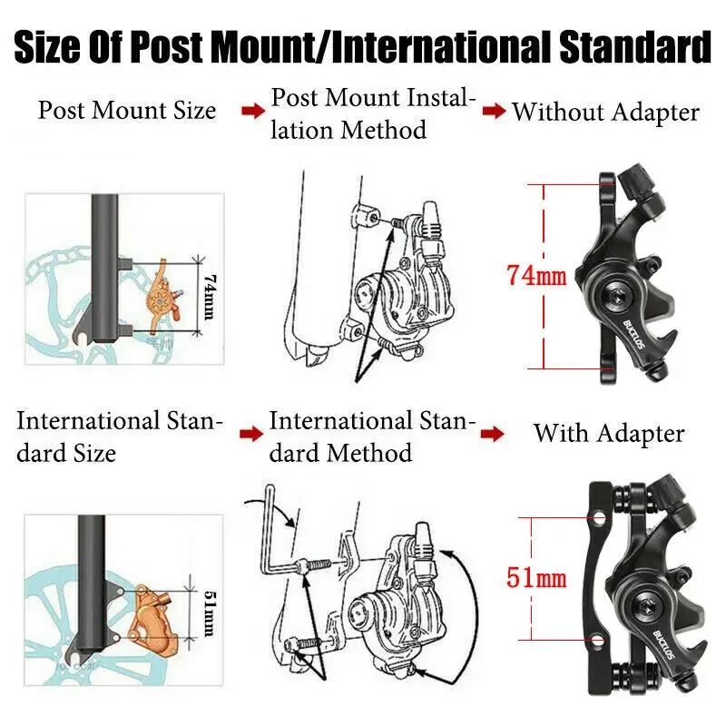 Bicycle disc brake Caliper 160mm Front/rear Line Pulling Disc Brake Aluminum Alloy Mechanical Brakes Calipers MTB Part