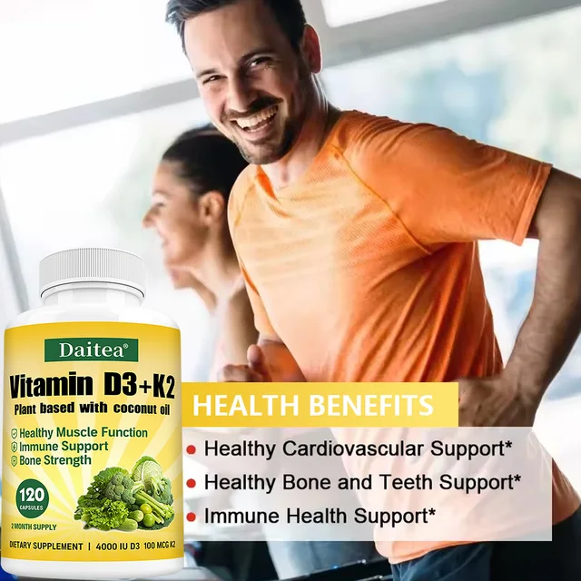 1773-400d77.jpg Vitamin D3 4000IU K2 100mcg Capsules Organic Coconut Oil Natural Ingredient,for Bone, Muscle Health, Promotes Immune Supplements