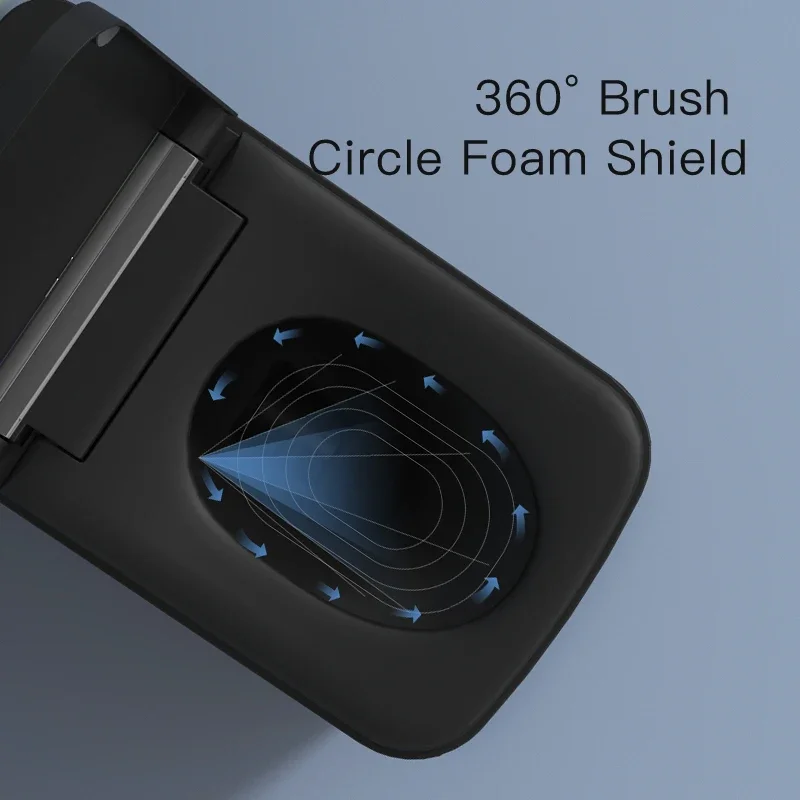YYHC-Luxury high-end function floor black glazing square smart toilet automatic intelligent smart toilet with UV nozzle Voice co 3