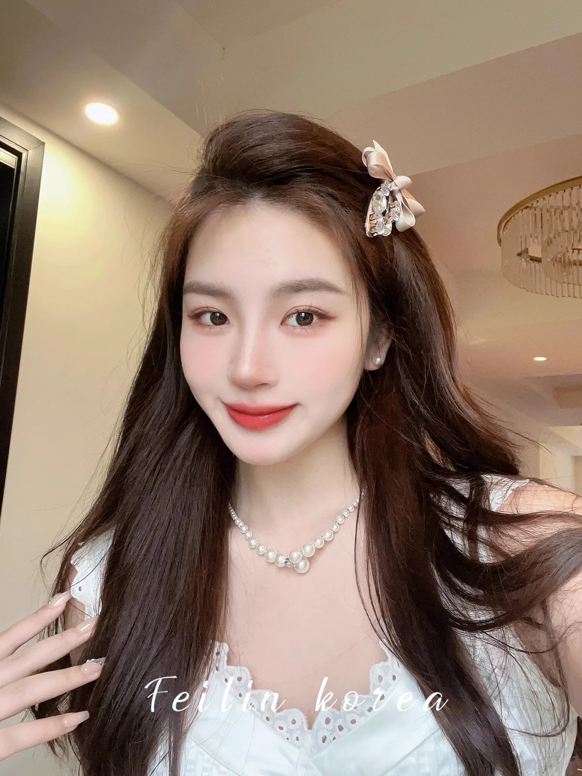 1Pcs frauen Haar Clip Koreanische Strass Bogen Stoff Einfache Modische Vielseitige Haar Pins Süße Nette Haar Zubehör Für mädchen – Detail 5
