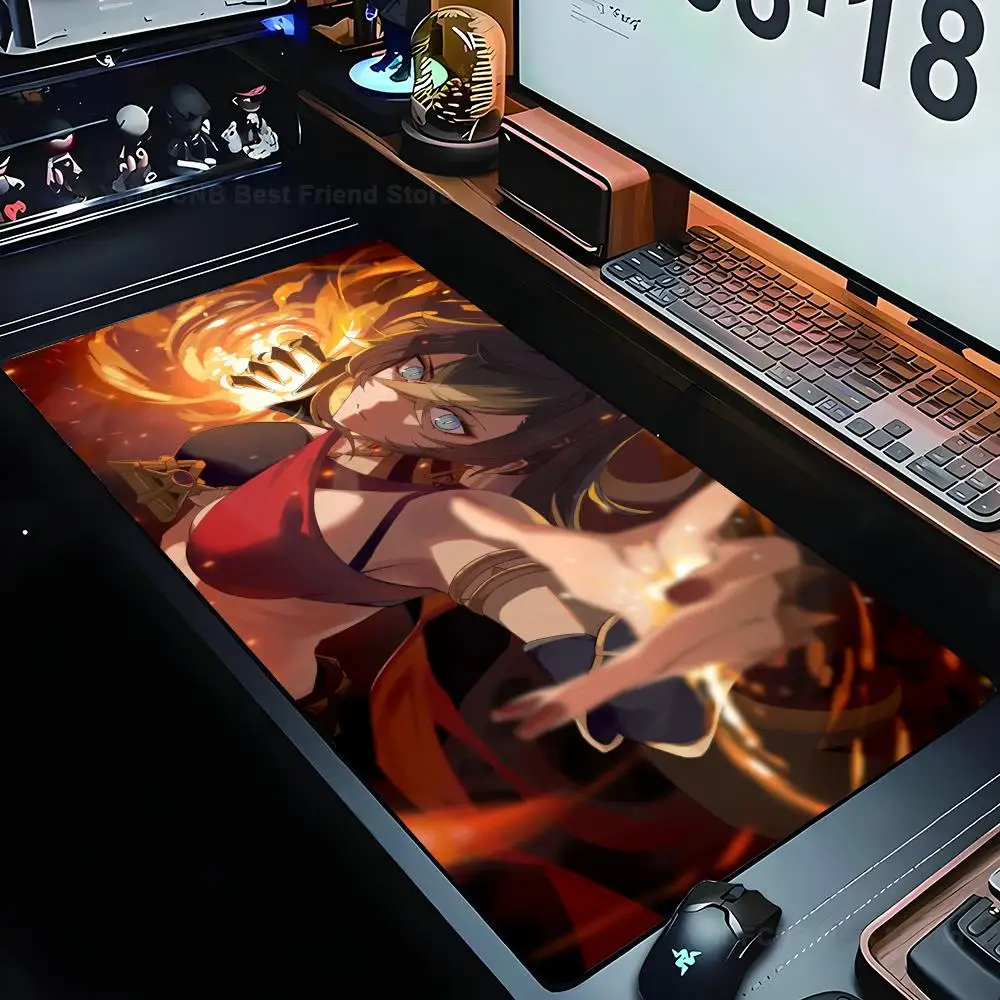 

Игровой коврик для мыши Genshin Impact Dehya, коврик для мыши, Настольный коврик с подкладкой, игровые аксессуары, Prime Gaming XXL коврик для клавиатуры, коврик